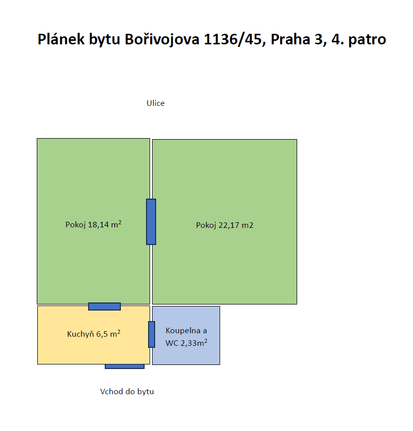 1 bedroom with open-plan kitchen flat to rent, 50 m², Bořivojova, Prague, Prague 1 bedroom with open-plan kitchen flat to rent, 50 m², Bořivojova, Prague, Prague