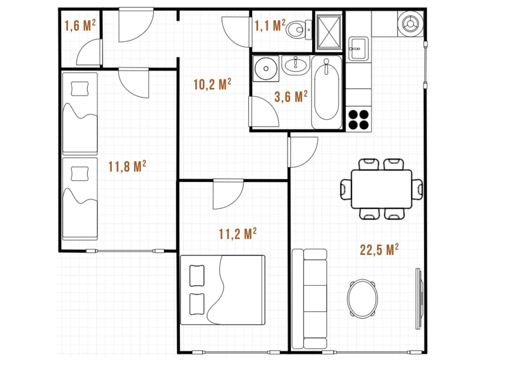 2 bedroom with open-plan kitchen flat for sale, 62 m², Kubíkova, Prague, Prague 2 bedroom with open-plan kitchen flat for sale, 62 m², Kubíkova, Prague, Prague