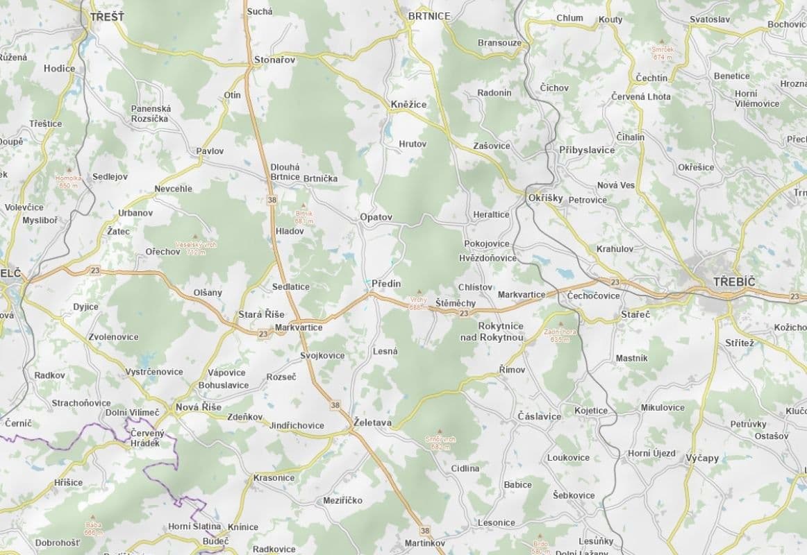 plot for sale, 6,293 m², Předín, Vysočina Region plot for sale, 6,293 m², Předín, Vysočina Region