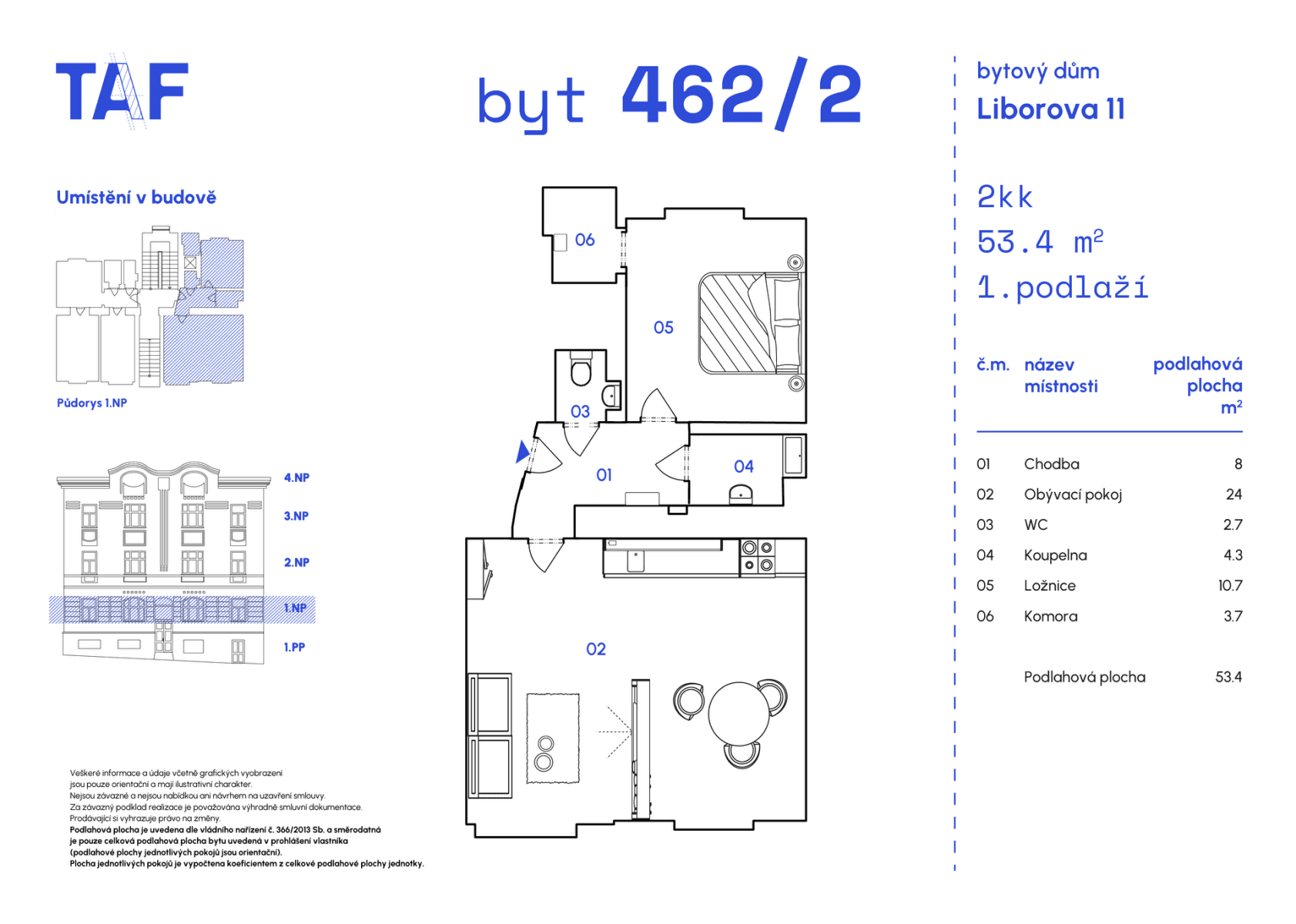 1 bedroom with open-plan kitchen flat for sale, 53 m², Liborova, Prague, Prague 1 bedroom with open-plan kitchen flat for sale, 53 m², Liborova, Prague, Prague