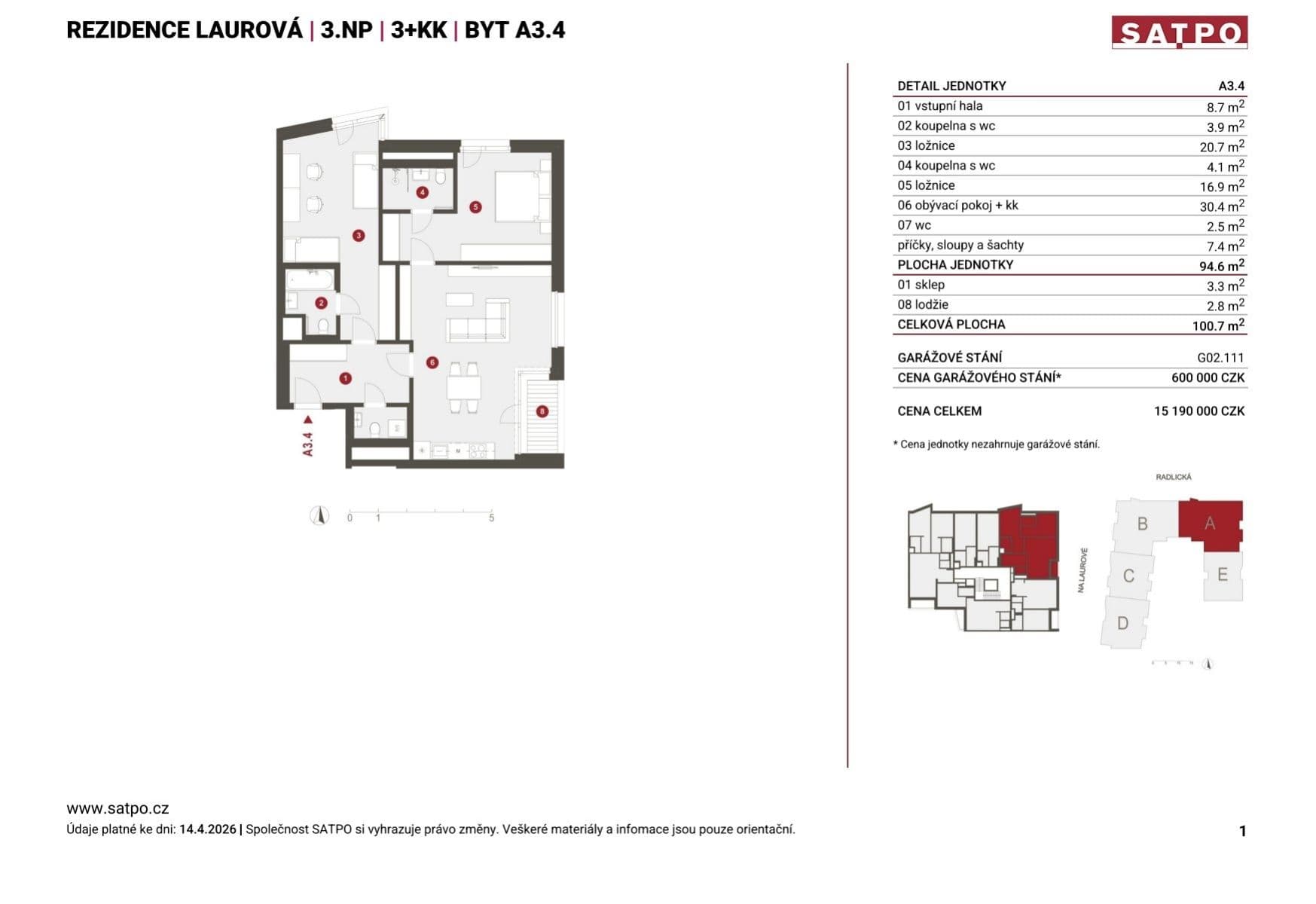 2 bedroom with open-plan kitchen flat for sale, 95 m², Na Laurové, Prague, Prague 2 bedroom with open-plan kitchen flat for sale, 95 m², Na Laurové, Prague, Prague