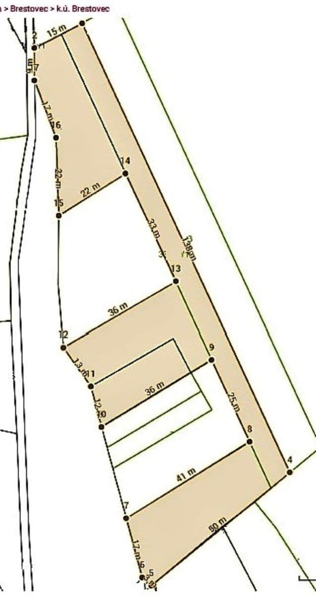 plot for sale, 1,881 m², Brestovec, Trenčiansky Region plot for sale, 1,881 m², Brestovec, Trenčiansky Region