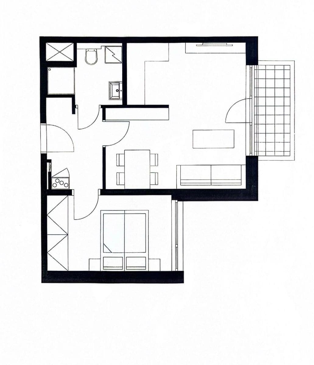 1 bedroom with open-plan kitchen flat to rent, 42 m², Chlebovická, Prague, Prague 1 bedroom with open-plan kitchen flat to rent, 42 m², Chlebovická, Prague, Prague