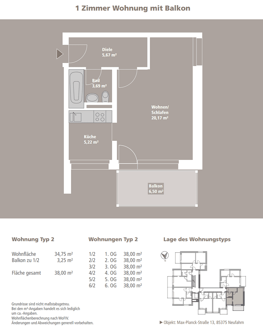 1 bedroom flat to rent, 38 m², Max Planck Str. 13, Neufahr bei Freising, Bavaria 1 bedroom flat to rent, 38 m², Max Planck Str. 13, Neufahr bei Freising, Bavaria
