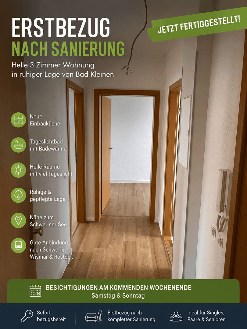 3 bedroom flat to rent, 56 m², Straße der Jugend 16, Bad Kleinen, Mecklenburg-Vorpommern 3 bedroom flat to rent, 56 m², Straße der Jugend 16, Bad Kleinen, Mecklenburg-Vorpommern