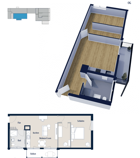 1 bedroom with open-plan kitchen flat to rent, 54 m², München, Bavaria 1 bedroom with open-plan kitchen flat to rent, 54 m², München, Bavaria