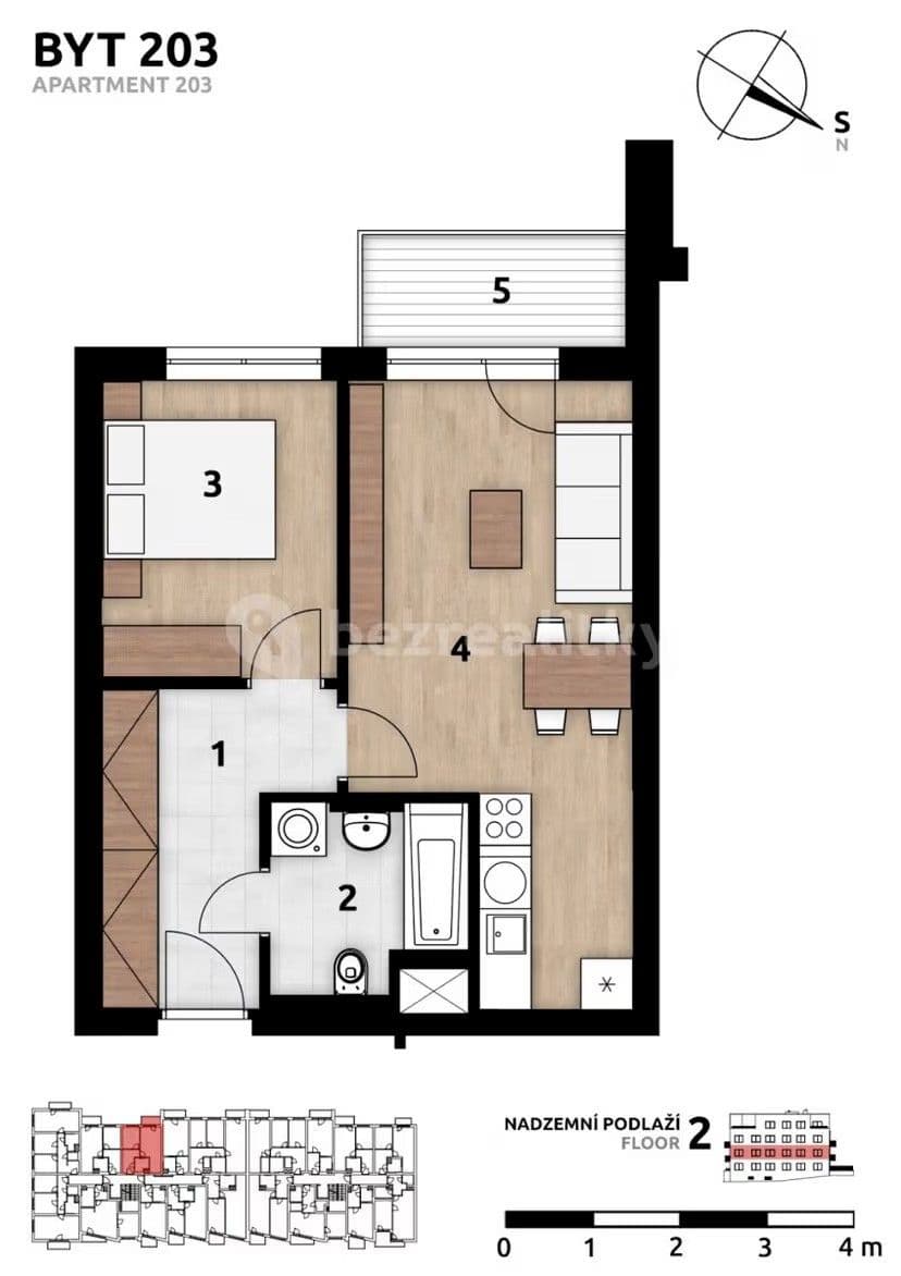 1 bedroom with open-plan kitchen flat to rent, 44 m², Františka Diviše, Prague, Prague 1 bedroom with open-plan kitchen flat to rent, 44 m², Františka Diviše, Prague, Prague