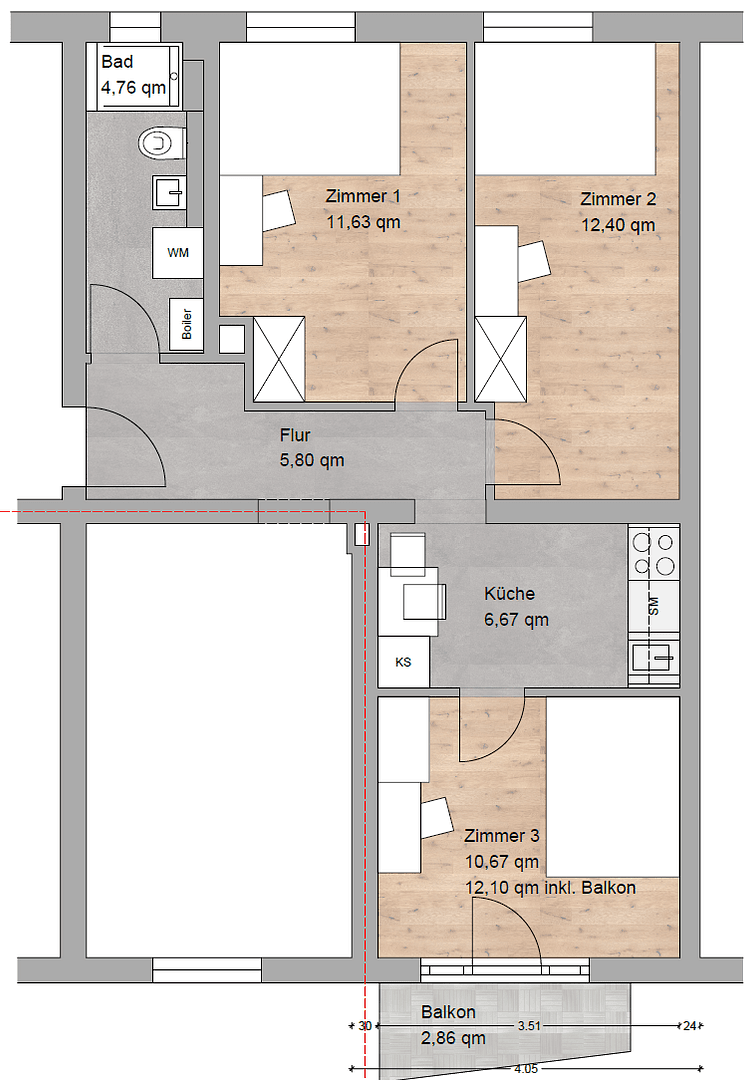 flat to rent, 12 m², Stadelheimer Str. 23, München, Bavaria flat to rent, 12 m², Stadelheimer Str. 23, München, Bavaria