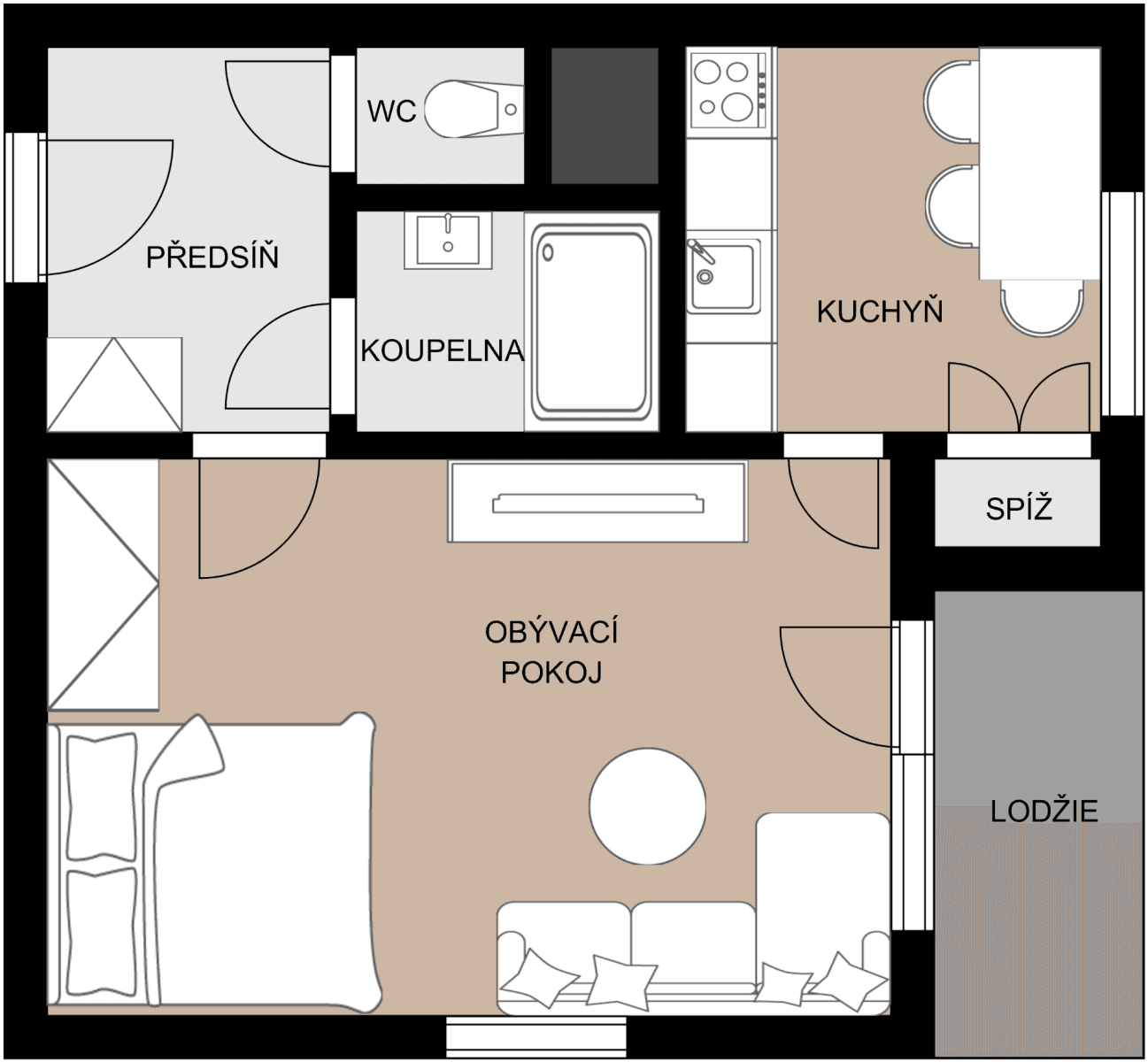 1 bedroom flat for sale, 34 m², Trytova, Prague, Prague 1 bedroom flat for sale, 34 m², Trytova, Prague, Prague