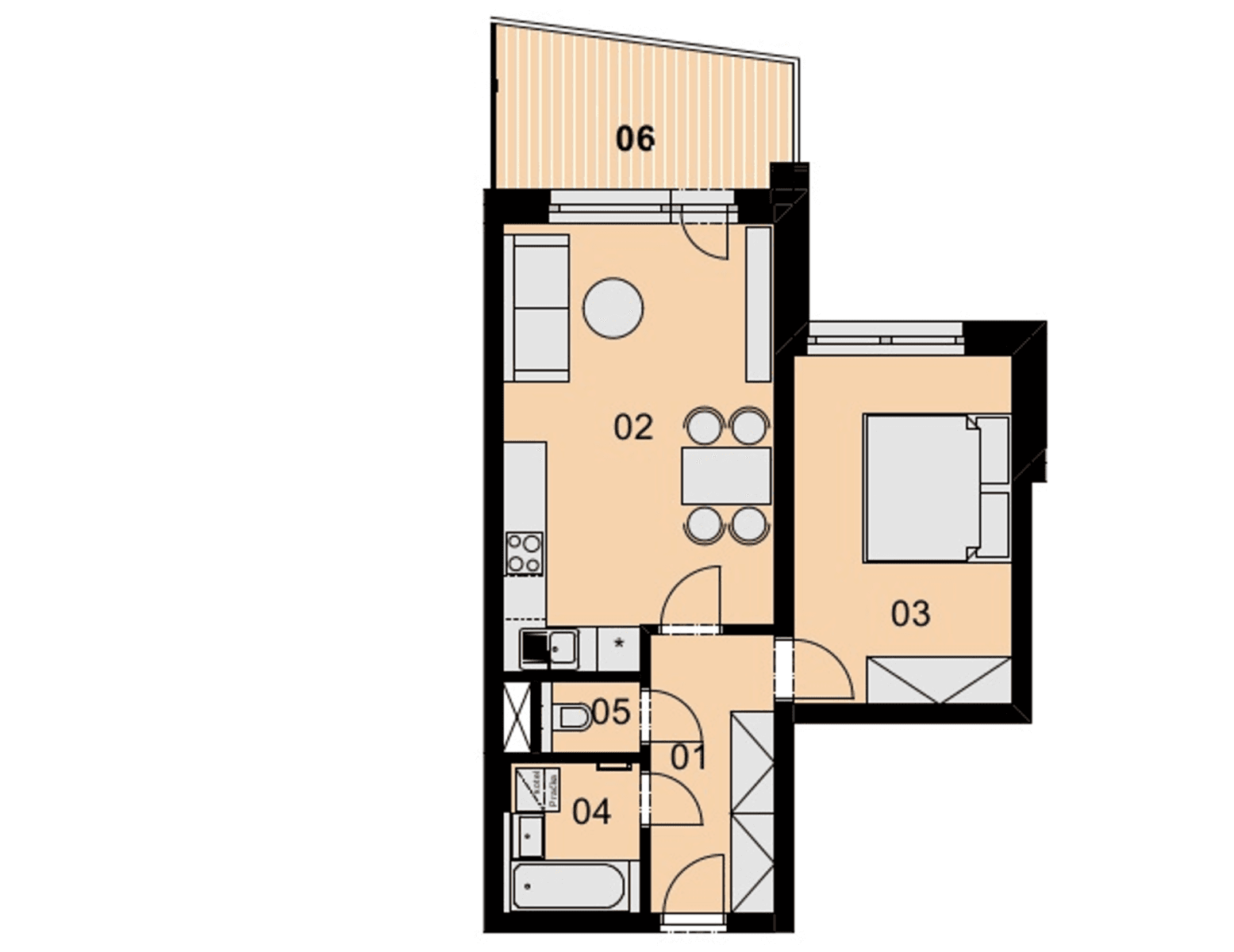 1 bedroom with open-plan kitchen flat to rent, 58 m², Brno, Jihomoravský Region 1 bedroom with open-plan kitchen flat to rent, 58 m², Brno, Jihomoravský Region