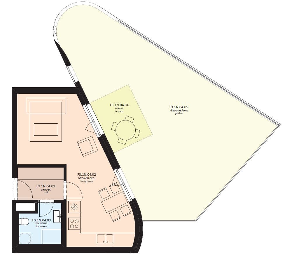 Studio flat to rent, 36 m², Olgy Havlové, Prague, Prague Studio flat to rent, 36 m², Olgy Havlové, Prague, Prague