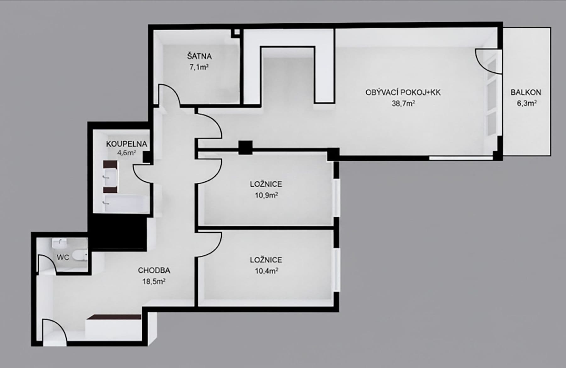 2 bedroom with open-plan kitchen flat for sale, 93 m², Voskovcova, Prague, Prague 2 bedroom with open-plan kitchen flat for sale, 93 m², Voskovcova, Prague, Prague