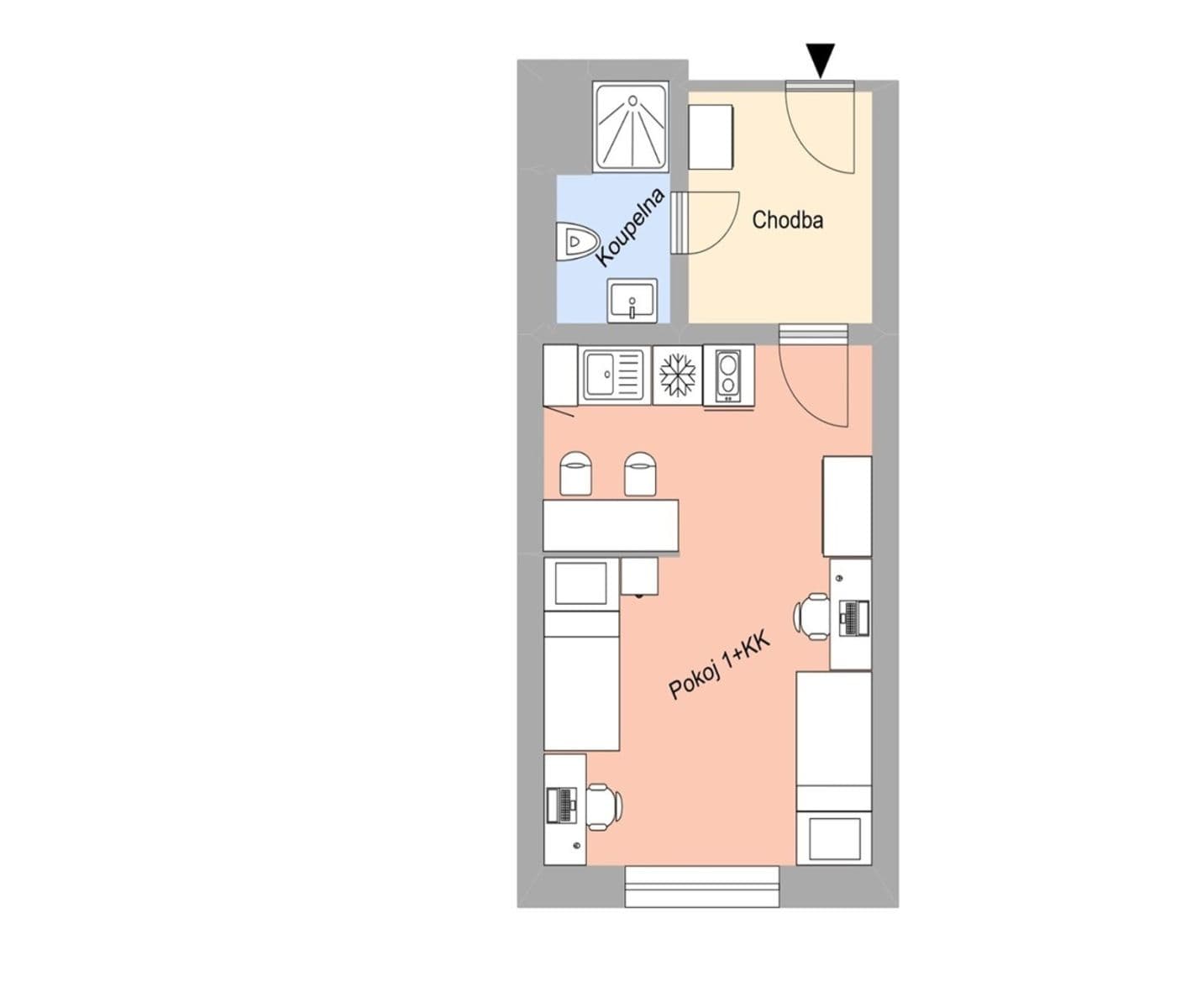 Studio flat to rent, 27 m², Magisterská, Plzeň, Plzeňský Region Studio flat to rent, 27 m², Magisterská, Plzeň, Plzeňský Region