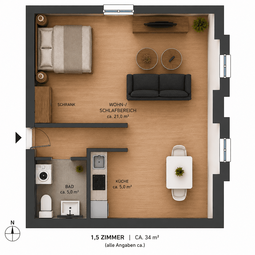 Studio flat to rent, 34 m², Leipziger Str. 2b, Markranstädt, Saxony Studio flat to rent, 34 m², Leipziger Str. 2b, Markranstädt, Saxony