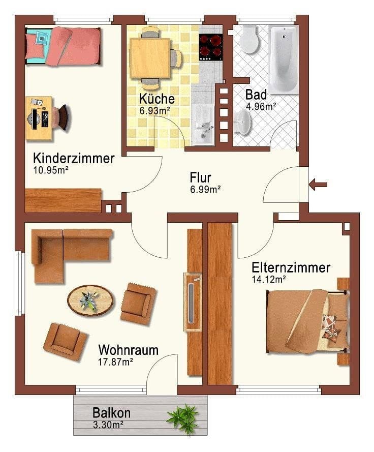 3 bedroom flat to rent, 63 m², Gerhart-Hauptmann-Straße 56, Salzgitter-Thiede, Lower Saxony 3 bedroom flat to rent, 63 m², Gerhart-Hauptmann-Straße 56, Salzgitter-Thiede, Lower Saxony