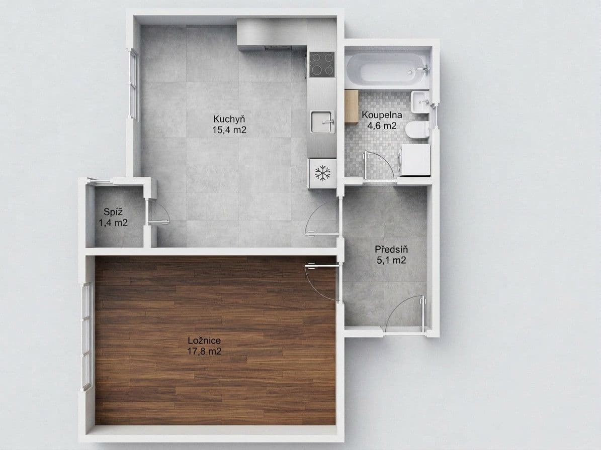 1 bedroom with open-plan kitchen flat for sale, 46 m², Viklefova, Prague, Prague 1 bedroom with open-plan kitchen flat for sale, 46 m², Viklefova, Prague, Prague