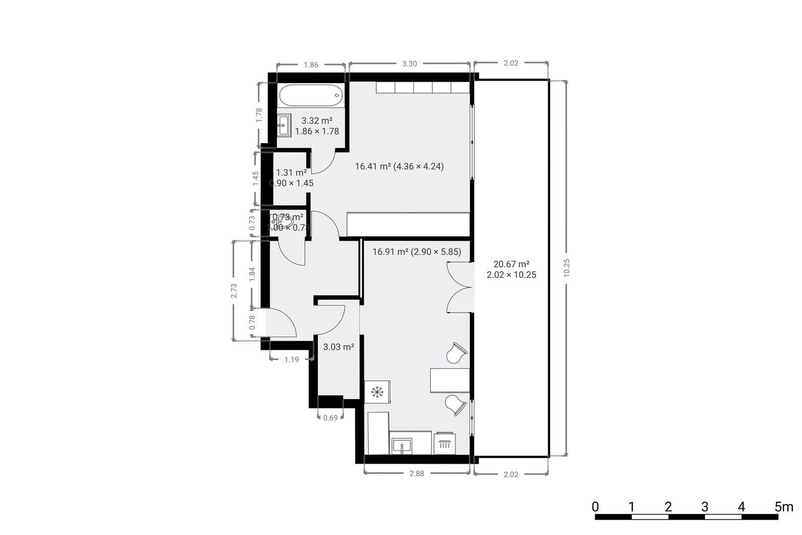 1 bedroom with open-plan kitchen flat to rent, 45 m², Mládeže, Prague, Prague 1 bedroom with open-plan kitchen flat to rent, 45 m², Mládeže, Prague, Prague