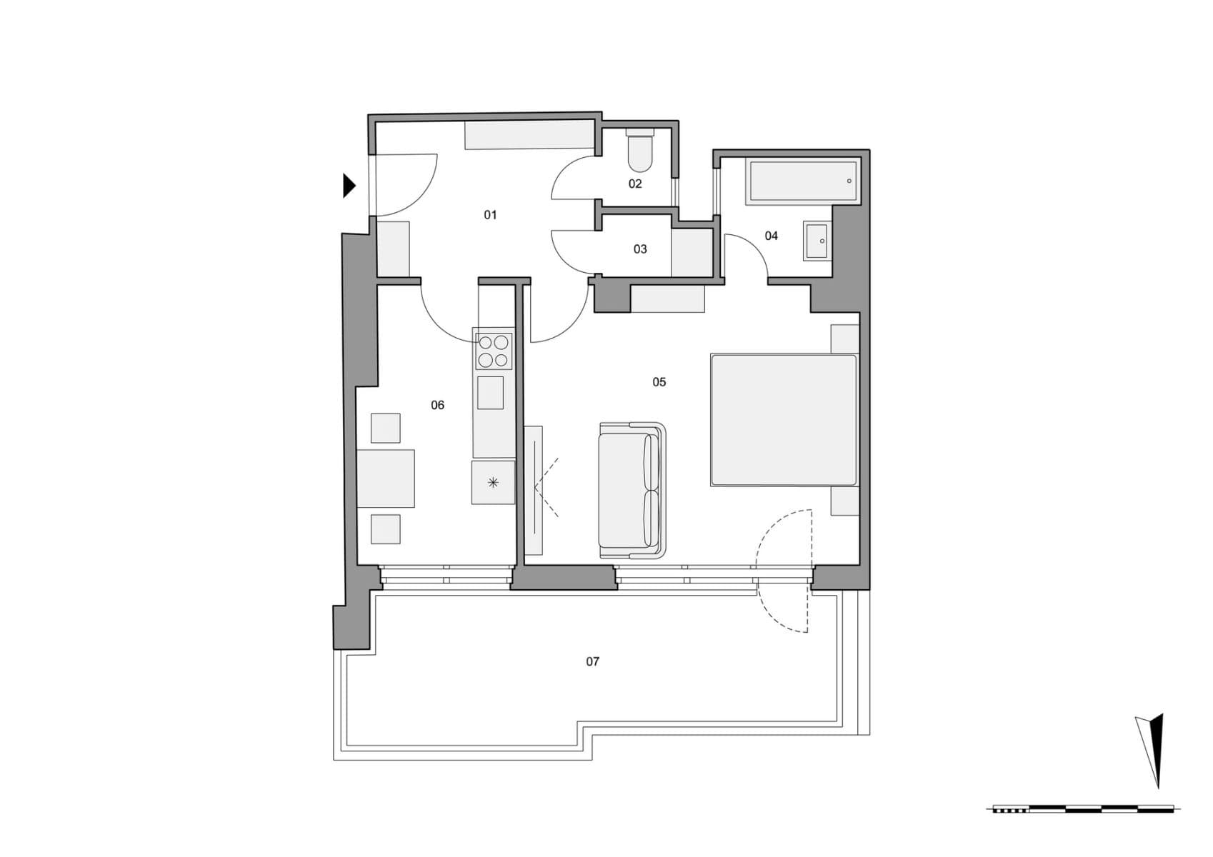 1 bedroom with open-plan kitchen flat for sale, 40 m², Vosmíkových, Prague, Prague 1 bedroom with open-plan kitchen flat for sale, 40 m², Vosmíkových, Prague, Prague