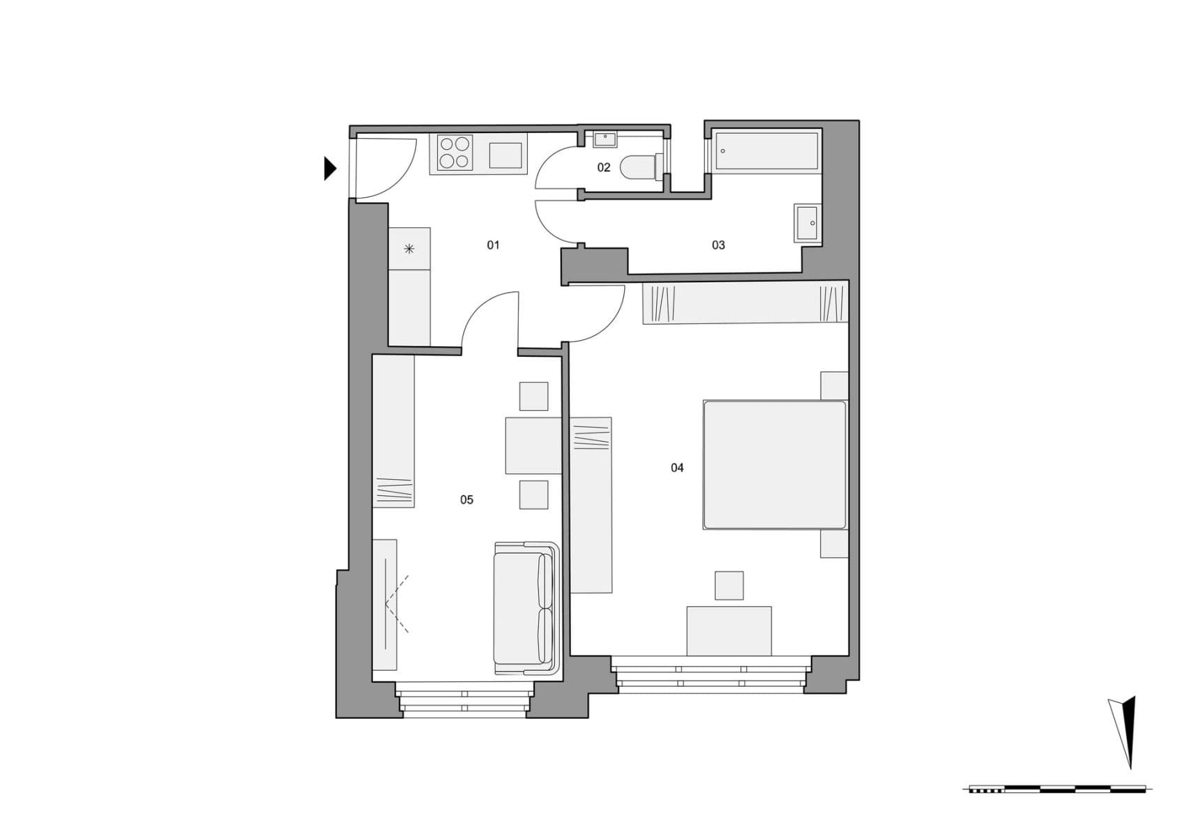 1 bedroom with open-plan kitchen flat for sale, 51 m², Vosmíkových, Prague, Prague 1 bedroom with open-plan kitchen flat for sale, 51 m², Vosmíkových, Prague, Prague