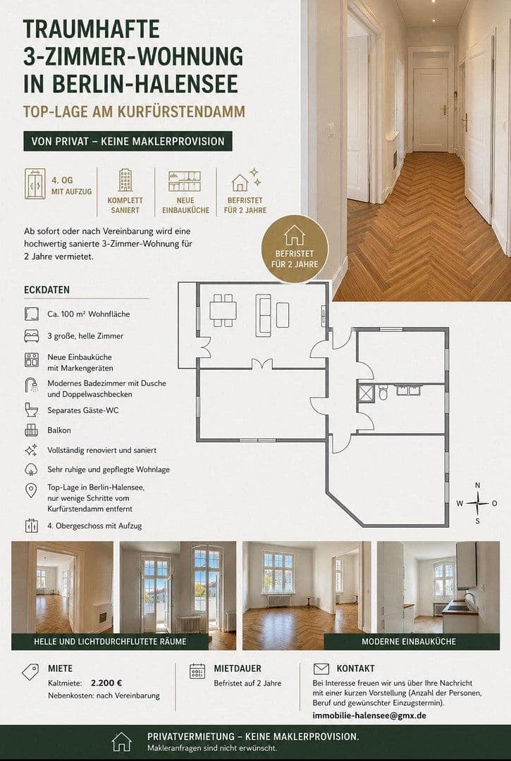 3 bedroom flat to rent, 98 m², Berlin, Berlin 3 bedroom flat to rent, 98 m², Berlin, Berlin