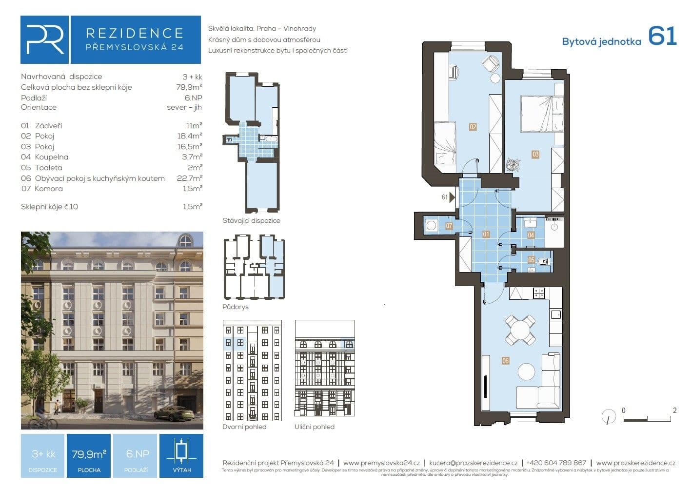 2 bedroom with open-plan kitchen flat for sale, 80 m², Přemyslovská, Prague, Prague 2 bedroom with open-plan kitchen flat for sale, 80 m², Přemyslovská, Prague, Prague