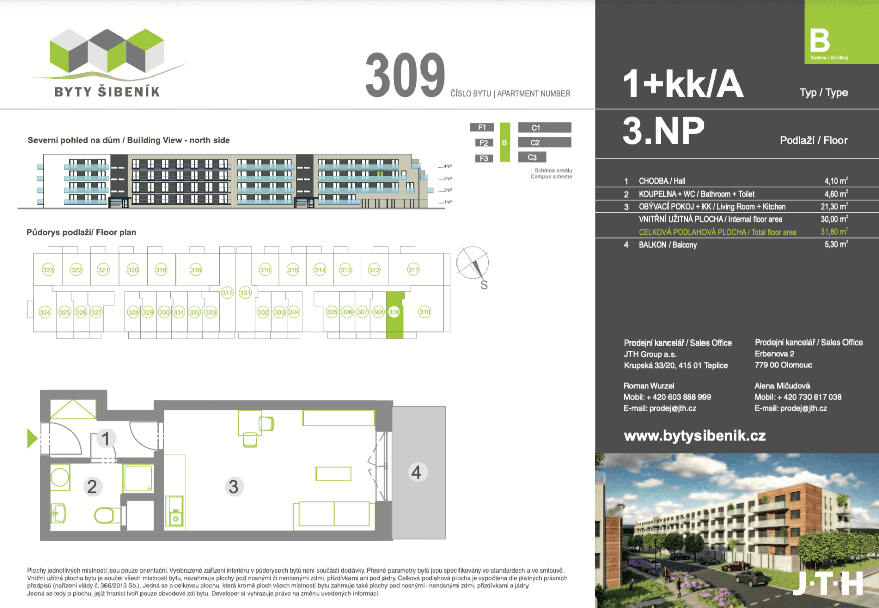 Studio flat to rent, 31 m², Třída Jiřího Pelikána, Olomouc, Olomoucký Region Studio flat to rent, 31 m², Třída Jiřího Pelikána, Olomouc, Olomoucký Region