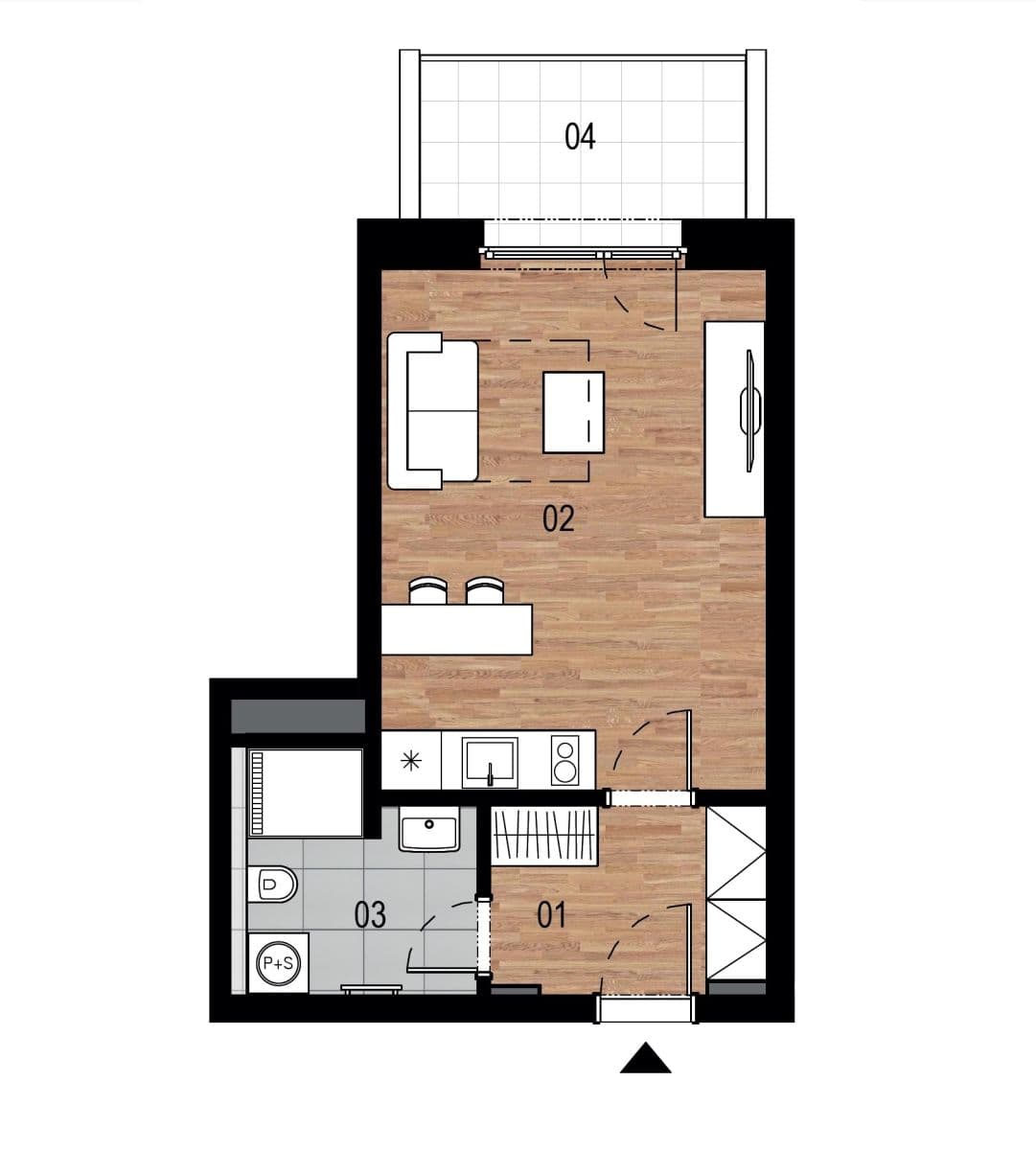Studio flat to rent, 33 m², Nebřenická, Prague, Prague Studio flat to rent, 33 m², Nebřenická, Prague, Prague