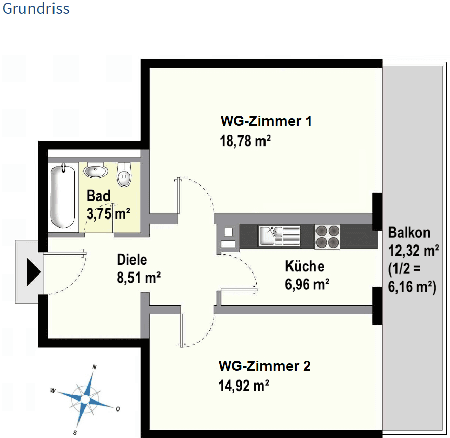 2 bedroom flat to rent, 60 m², Germering, Bavaria 2 bedroom flat to rent, 60 m², Germering, Bavaria