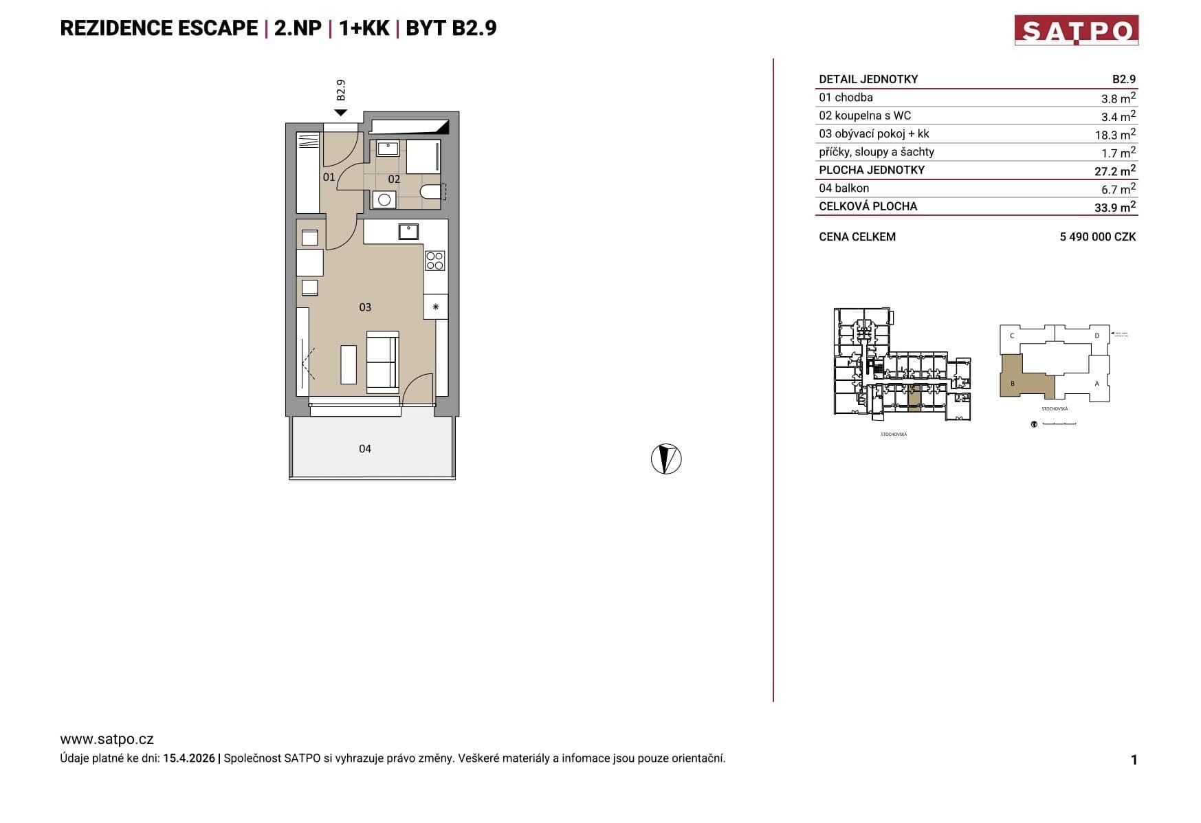 Studio flat for sale, 27 m², Stochovská, Prague, Prague Studio flat for sale, 27 m², Stochovská, Prague, Prague