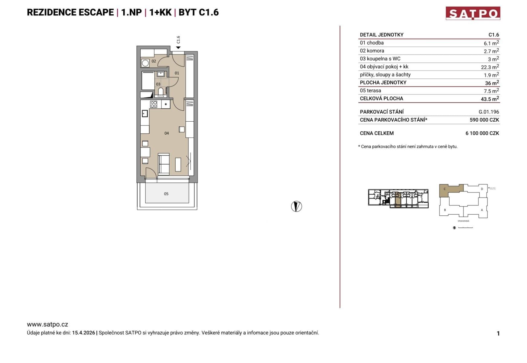 Studio flat for sale, 36 m², Stochovská, Prague, Prague Studio flat for sale, 36 m², Stochovská, Prague, Prague