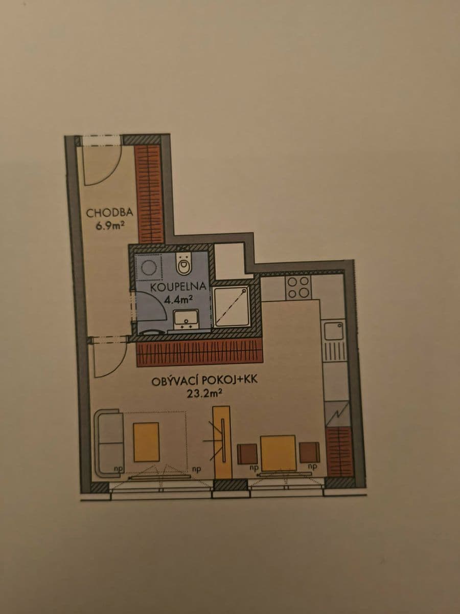 Studio flat to rent, 36 m², Pod Harfou, Prague, Prague Studio flat to rent, 36 m², Pod Harfou, Prague, Prague