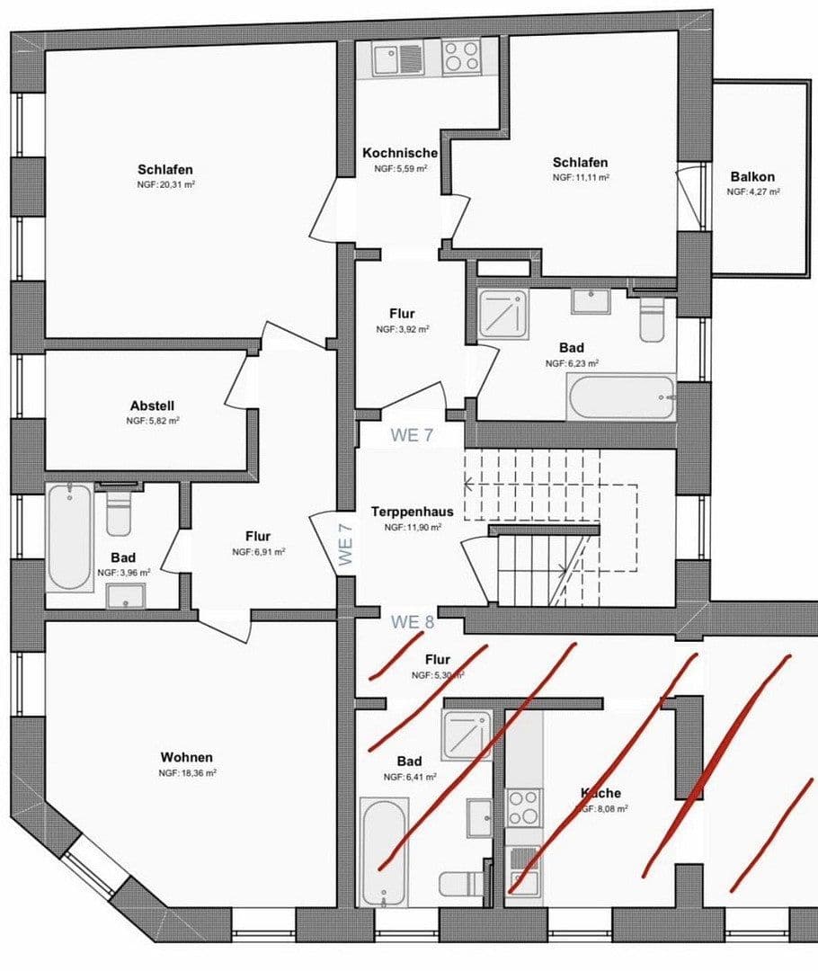 2 bedroom with open-plan kitchen flat to rent, 85 m², Ziegelstraße 47, Dessau-Roßlau, Saxony-Anhalt 2 bedroom with open-plan kitchen flat to rent, 85 m², Ziegelstraße 47, Dessau-Roßlau, Saxony-Anhalt