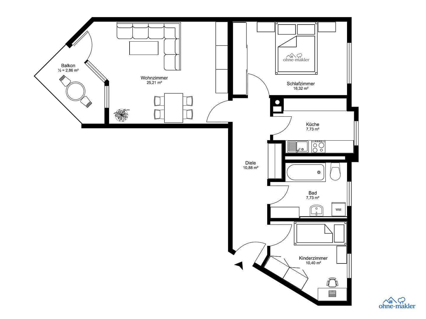 3 bedroom flat for sale, 82 m², Rosenheim, Bavaria 3 bedroom flat for sale, 82 m², Rosenheim, Bavaria