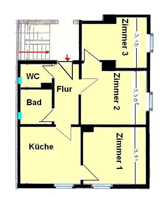 3 bedroom flat to rent, 60 m², Bottrop, North Rhine-Westphalia 3 bedroom flat to rent, 60 m², Bottrop, North Rhine-Westphalia