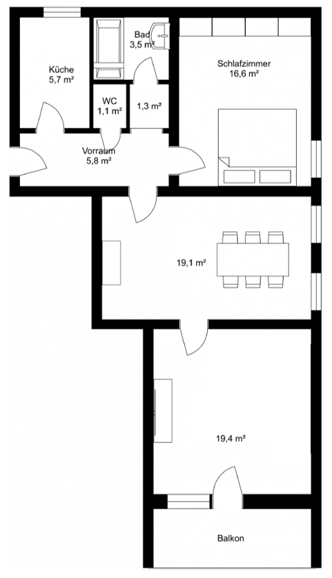 3 bedroom flat to rent, 75 m², Lazarettgasse 34, Graz, Styria 3 bedroom flat to rent, 75 m², Lazarettgasse 34, Graz, Styria
