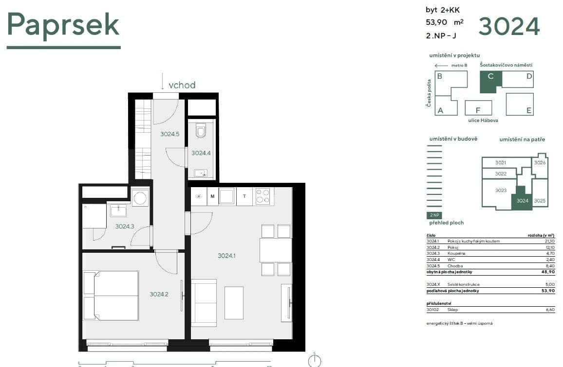 1 bedroom with open-plan kitchen flat for sale, 54 m², Hábova, Prague, Prague 1 bedroom with open-plan kitchen flat for sale, 54 m², Hábova, Prague, Prague