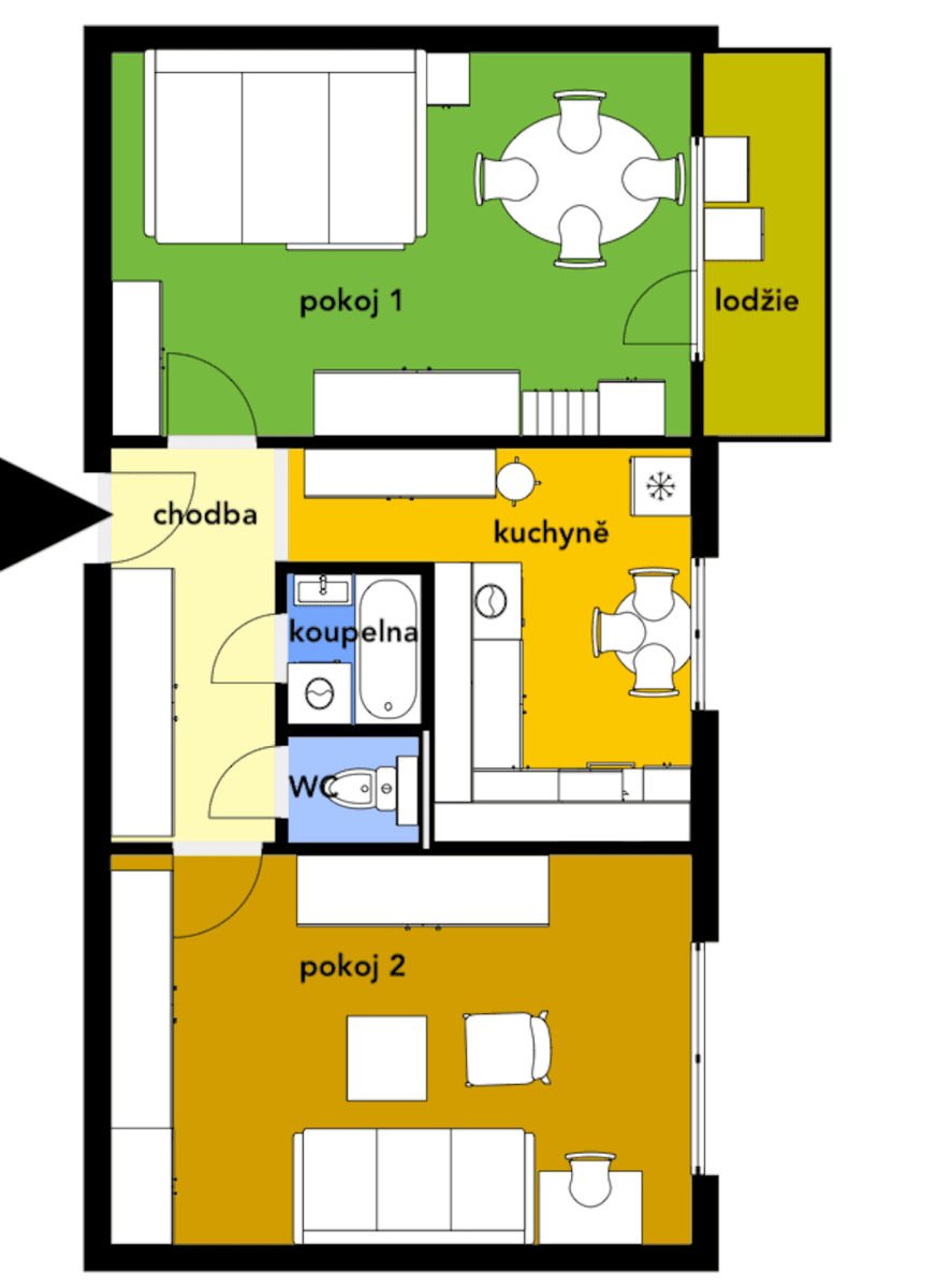 2 bedroom flat to rent, 54 m², Souběžná, Brno, Jihomoravský Region 2 bedroom flat to rent, 54 m², Souběžná, Brno, Jihomoravský Region