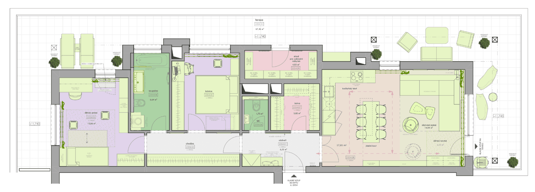 2 bedroom with open-plan kitchen flat to rent, 99 m², K Beranovu, Prague, Prague 2 bedroom with open-plan kitchen flat to rent, 99 m², K Beranovu, Prague, Prague