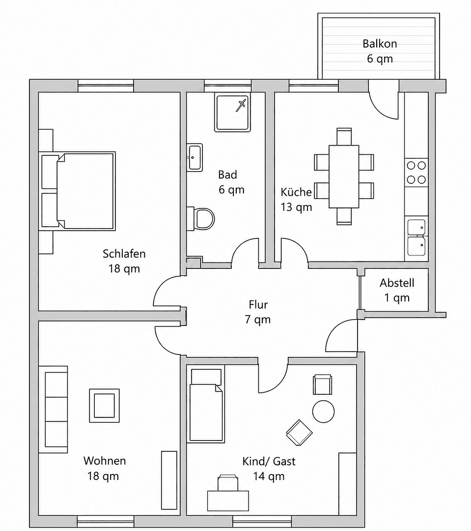 3 bedroom flat to rent, 80 m², Körnerstraße 19, Bremerhaven, Bremen 3 bedroom flat to rent, 80 m², Körnerstraße 19, Bremerhaven, Bremen