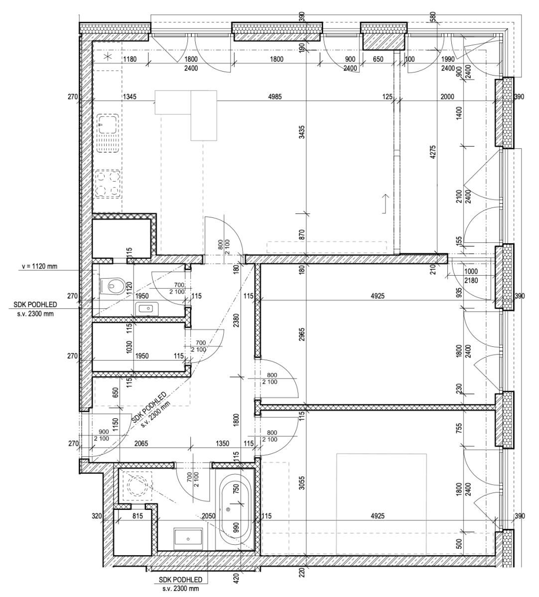 2 bedroom with open-plan kitchen flat to rent, 83 m², Olšanská, Prague, Prague 2 bedroom with open-plan kitchen flat to rent, 83 m², Olšanská, Prague, Prague