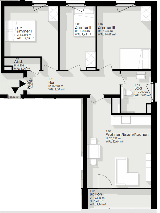 2 bedroom with open-plan kitchen flat to rent, 78 m², Oldenburg, Lower Saxony 2 bedroom with open-plan kitchen flat to rent, 78 m², Oldenburg, Lower Saxony