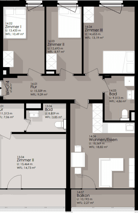 2 bedroom with open-plan kitchen flat to rent, 68 m², Oldenburg, Lower Saxony 2 bedroom with open-plan kitchen flat to rent, 68 m², Oldenburg, Lower Saxony