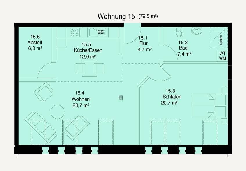 2 bedroom flat to rent, 80 m², Paulihof 2, Schleswig, Schleswig-Holstein 2 bedroom flat to rent, 80 m², Paulihof 2, Schleswig, Schleswig-Holstein