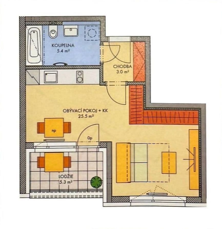 1 bedroom with open-plan kitchen flat for sale, 40 m², Gollové, Prague, Prague 1 bedroom with open-plan kitchen flat for sale, 40 m², Gollové, Prague, Prague