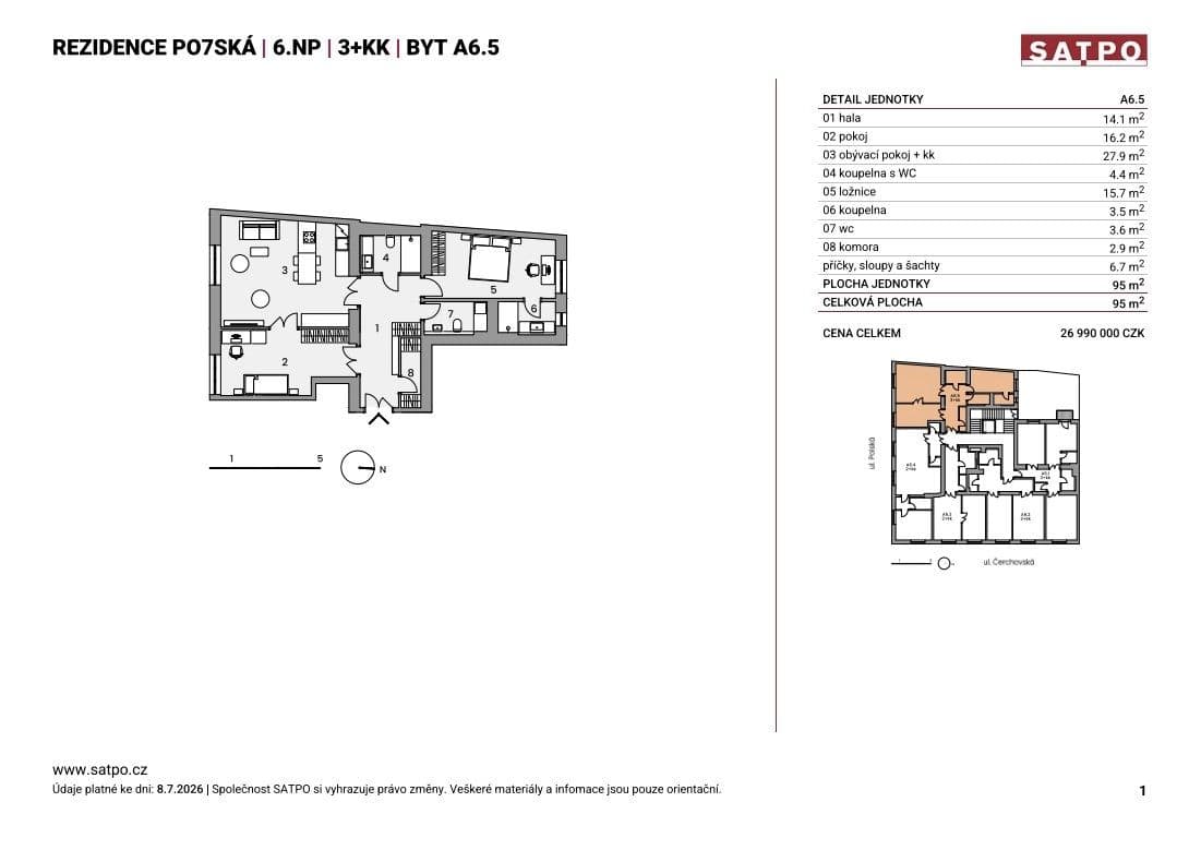 2 bedroom with open-plan kitchen flat for sale, 97 m², Polská, Prague, Prague 2 bedroom with open-plan kitchen flat for sale, 97 m², Polská, Prague, Prague