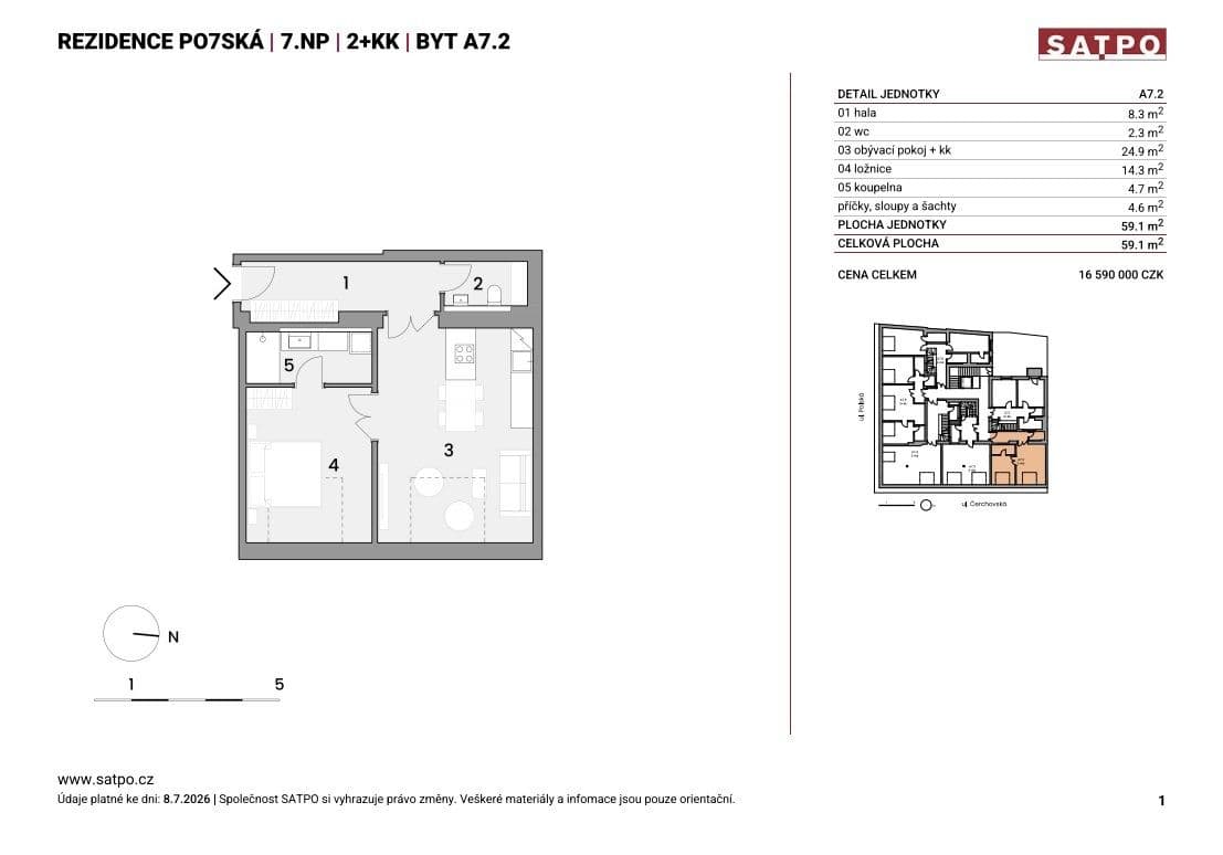 1 bedroom with open-plan kitchen flat for sale, 56 m², Polská, Prague, Prague 1 bedroom with open-plan kitchen flat for sale, 56 m², Polská, Prague, Prague