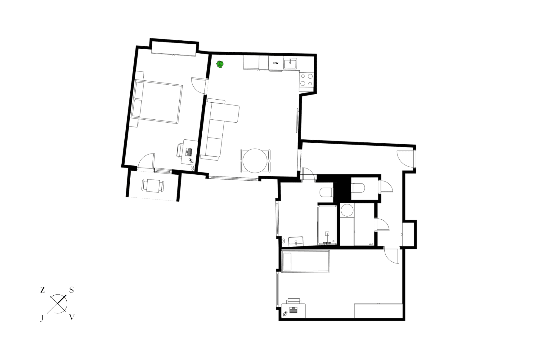 2 bedroom with open-plan kitchen flat for sale, 74 m², Madridská, Prague, Prague 2 bedroom with open-plan kitchen flat for sale, 74 m², Madridská, Prague, Prague