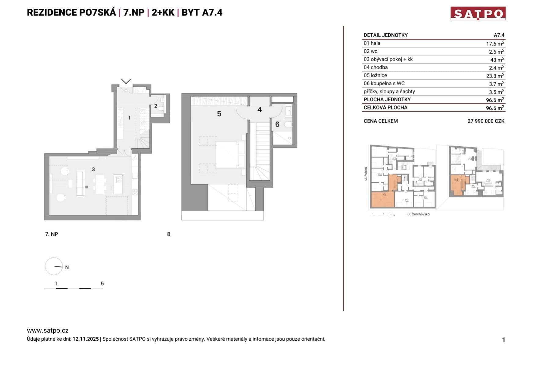 1 bedroom with open-plan kitchen flat for sale, 97 m², Polská, Prague, Prague 1 bedroom with open-plan kitchen flat for sale, 97 m², Polská, Prague, Prague