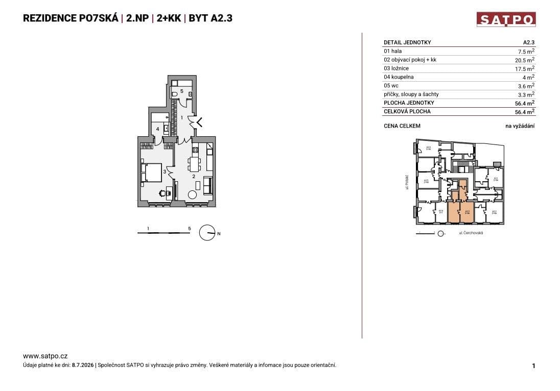 1 bedroom with open-plan kitchen flat for sale, 58 m², Polská, Prague, Prague 1 bedroom with open-plan kitchen flat for sale, 58 m², Polská, Prague, Prague