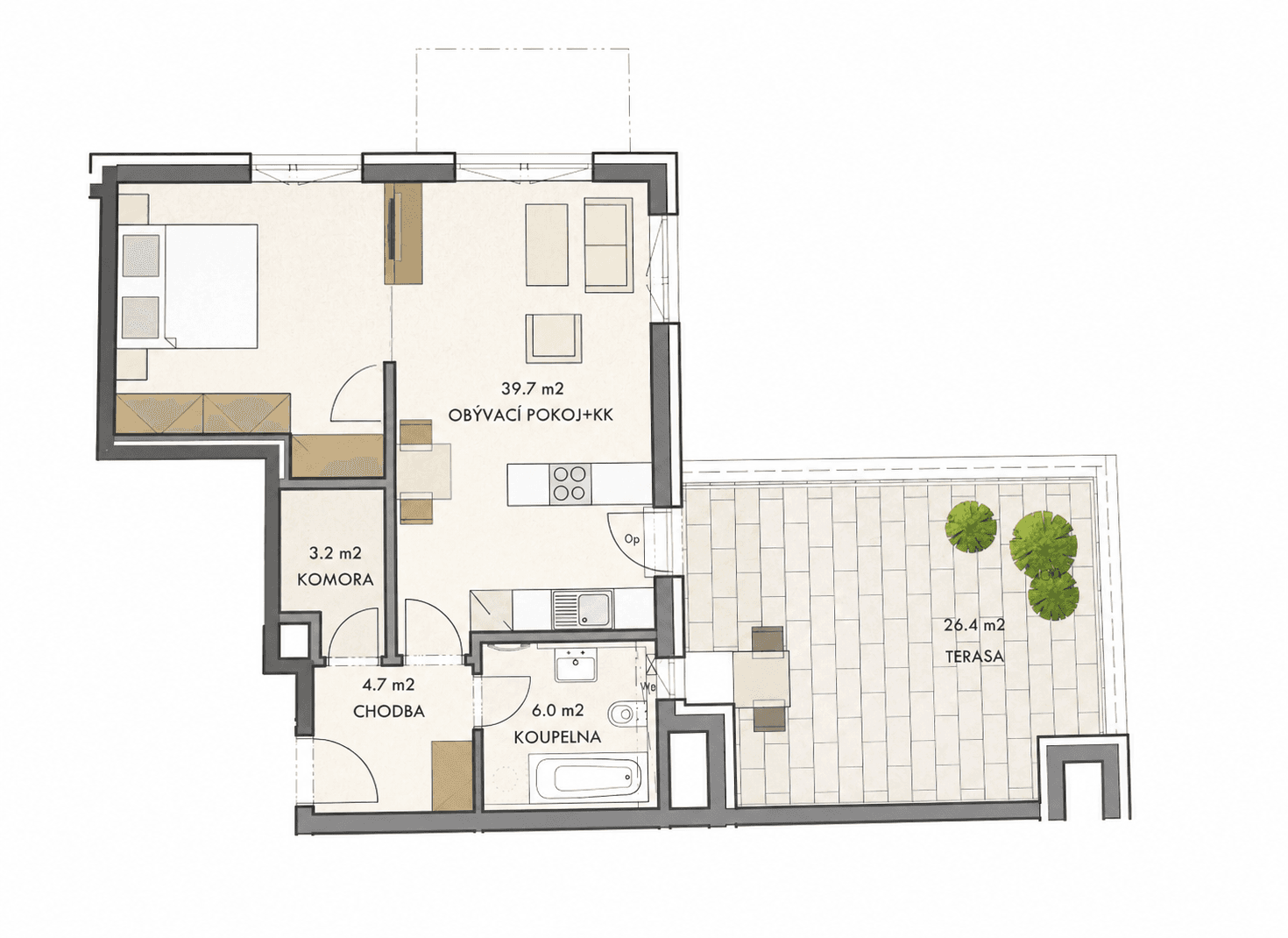 1 bedroom with open-plan kitchen flat for sale, 56 m², Honzíkova, Prague, Prague 1 bedroom with open-plan kitchen flat for sale, 56 m², Honzíkova, Prague, Prague